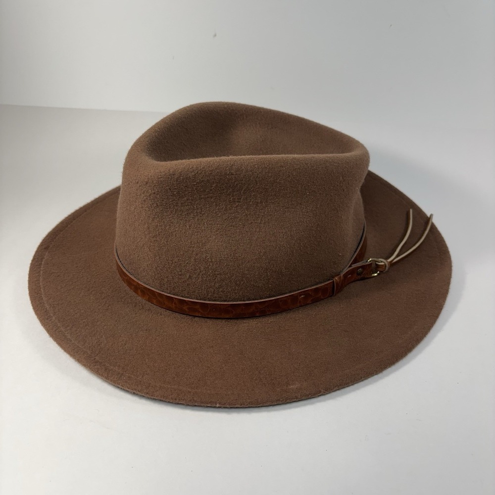 Bee Hat Co. Brown Wool Hat Xl Made In USA Western Boho